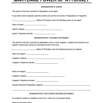 Printable Power Of Attorney Form Maryland