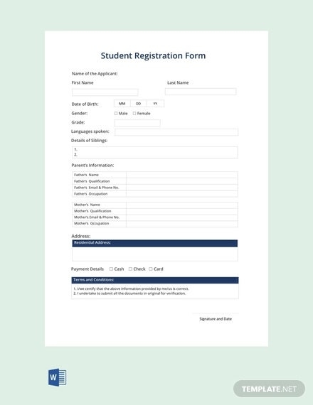 Printable Registration Forms