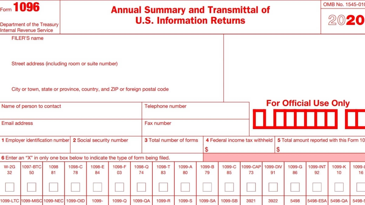 1096 Form 2020