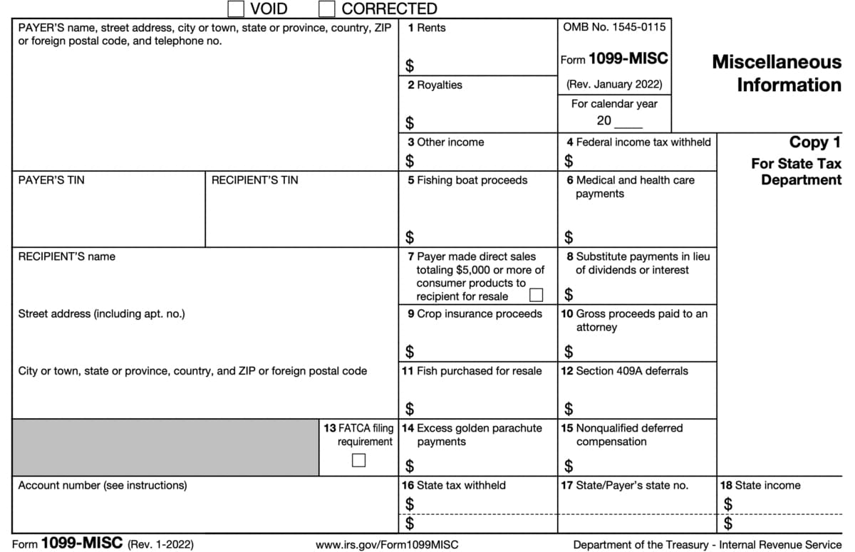 1099 Form 2022 2023 Miscellaneous Income 1099 Forms TaxUni