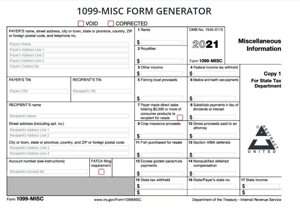 Fillable 2023 1099 Misc Form