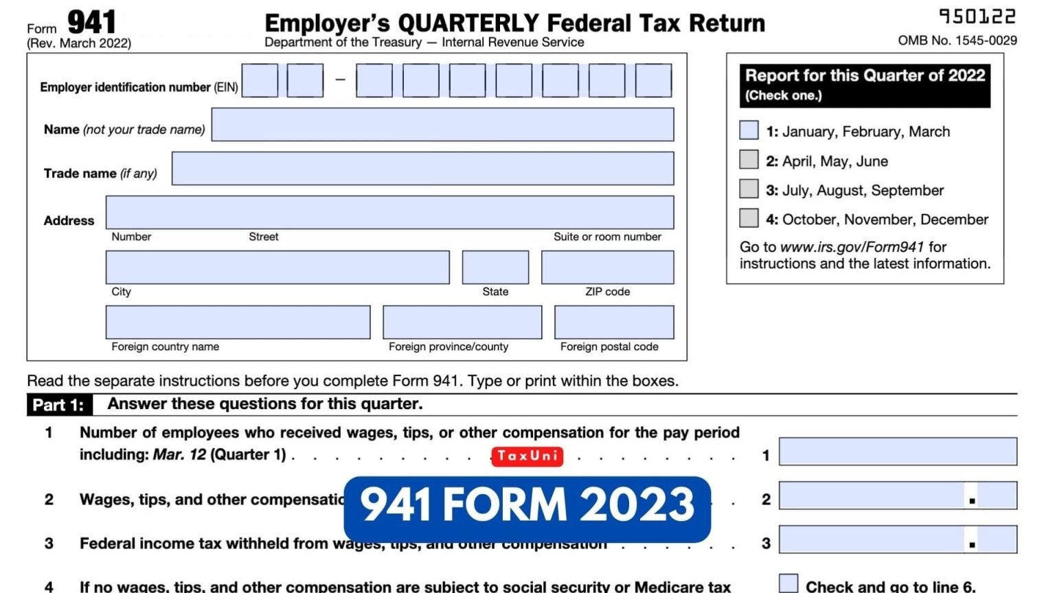 941 Form 2023 Fillable Form 2025