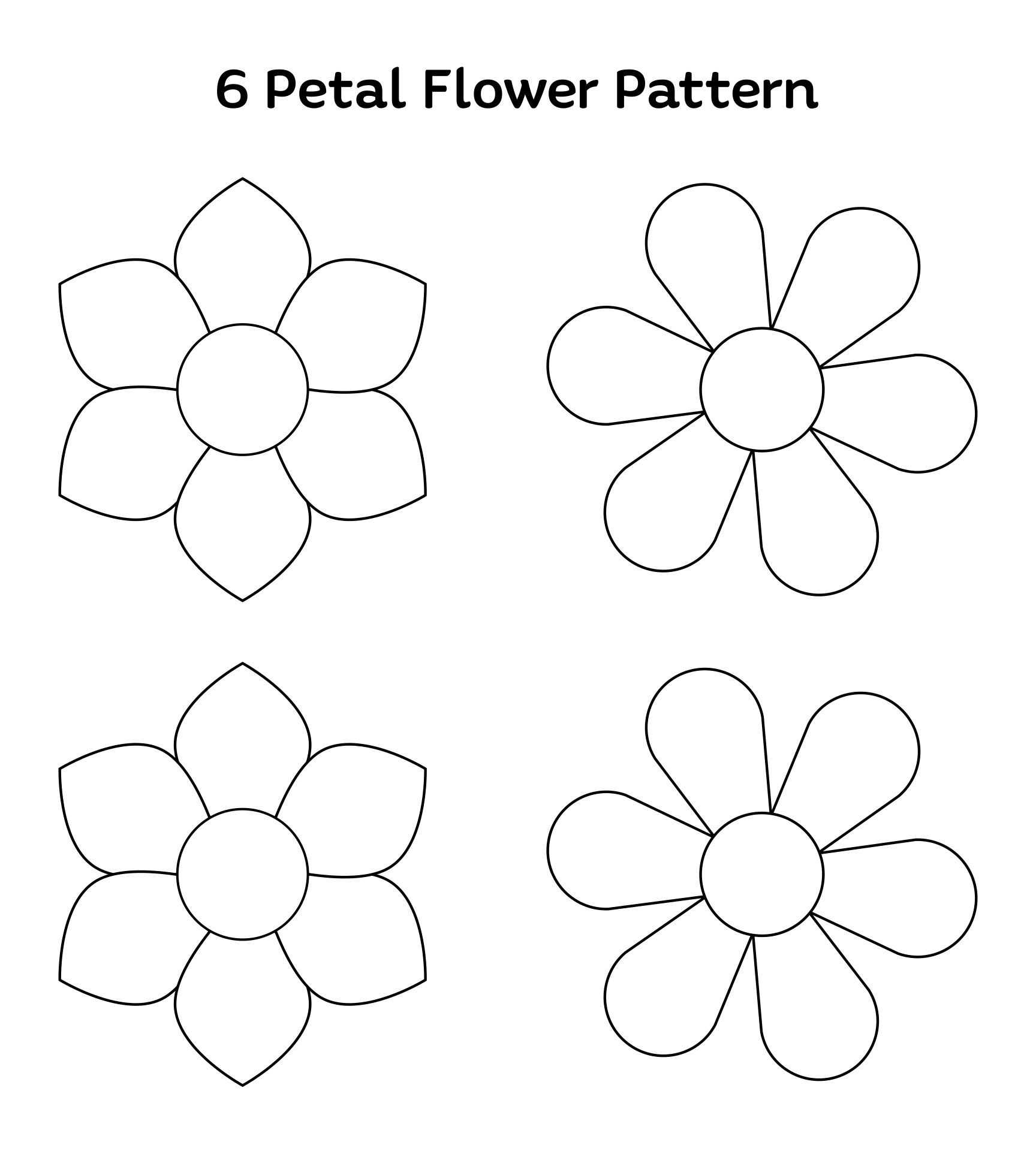 10 Best 6 Petals Flowers Templates Printables Flower Template Flower Petal Template Flower Templates Printable Free