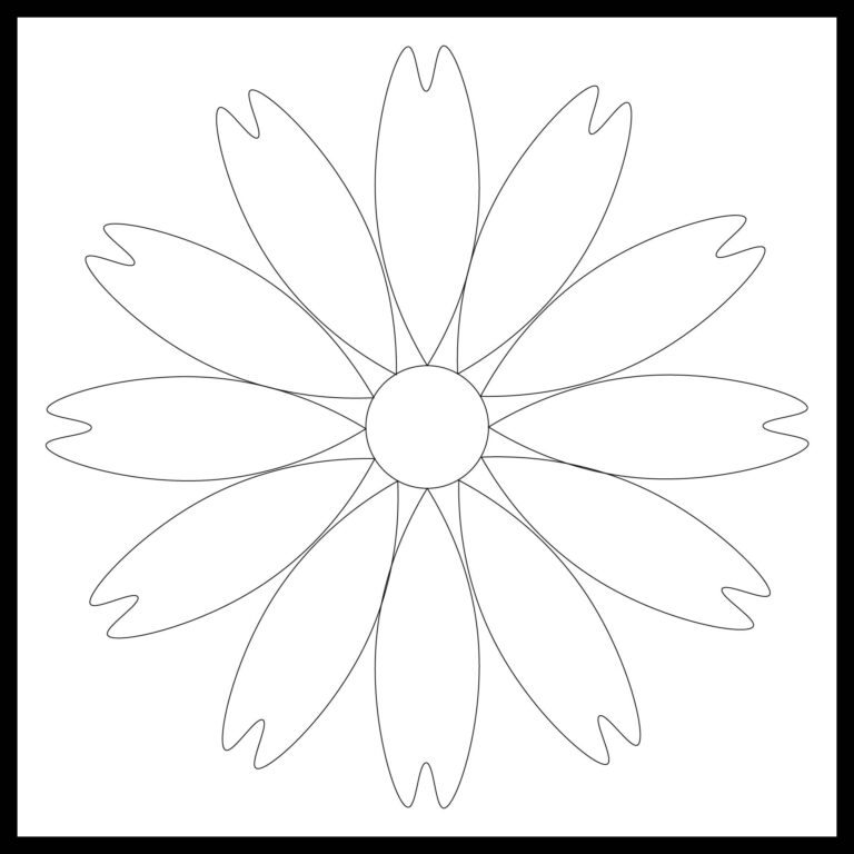 10 Best 6 Petals Flowers Templates Printables Printablee - Fillable ...