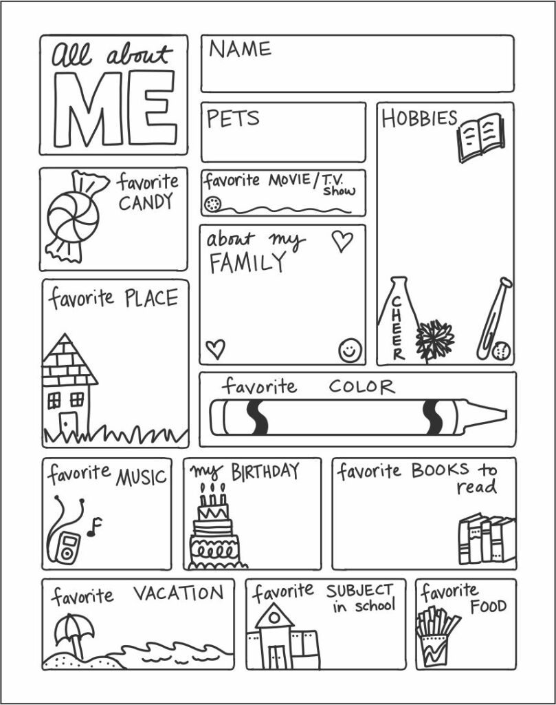 All About Me Printable Template