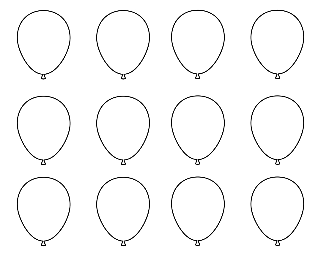 10 Best Balloon Stencils Free Printable Printablee