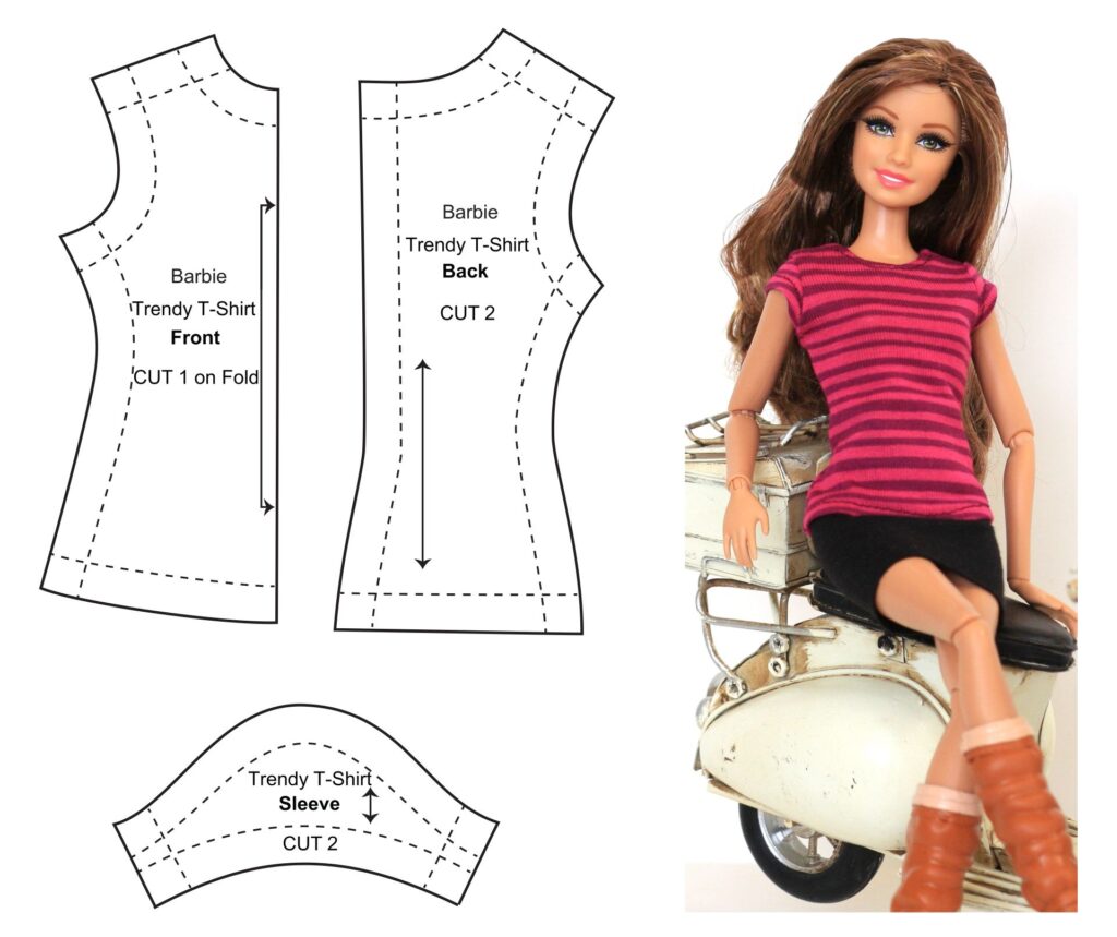 Template Beginner Printable Barbie Clothes Patterns Fillable Form 2023