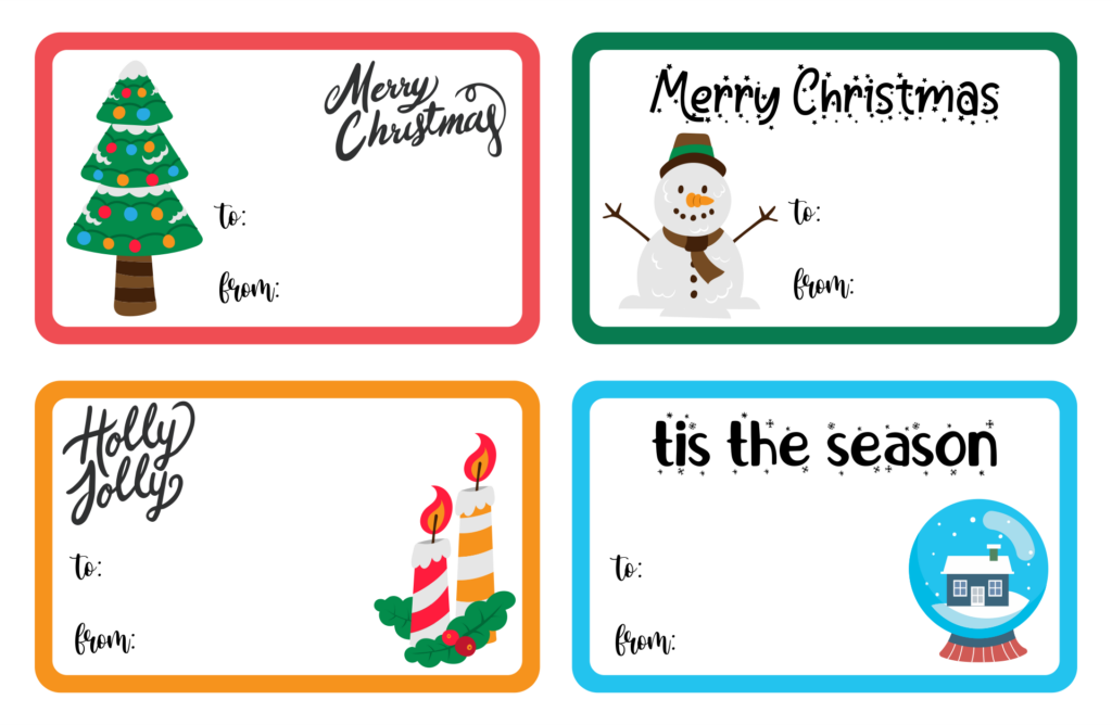 Christmas Gift Tags Template Printable