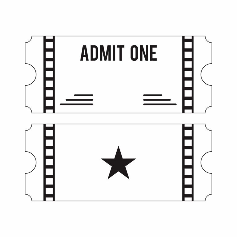 10 Best Free Printable Admit One Ticket Templates Printablee - Fillable ...