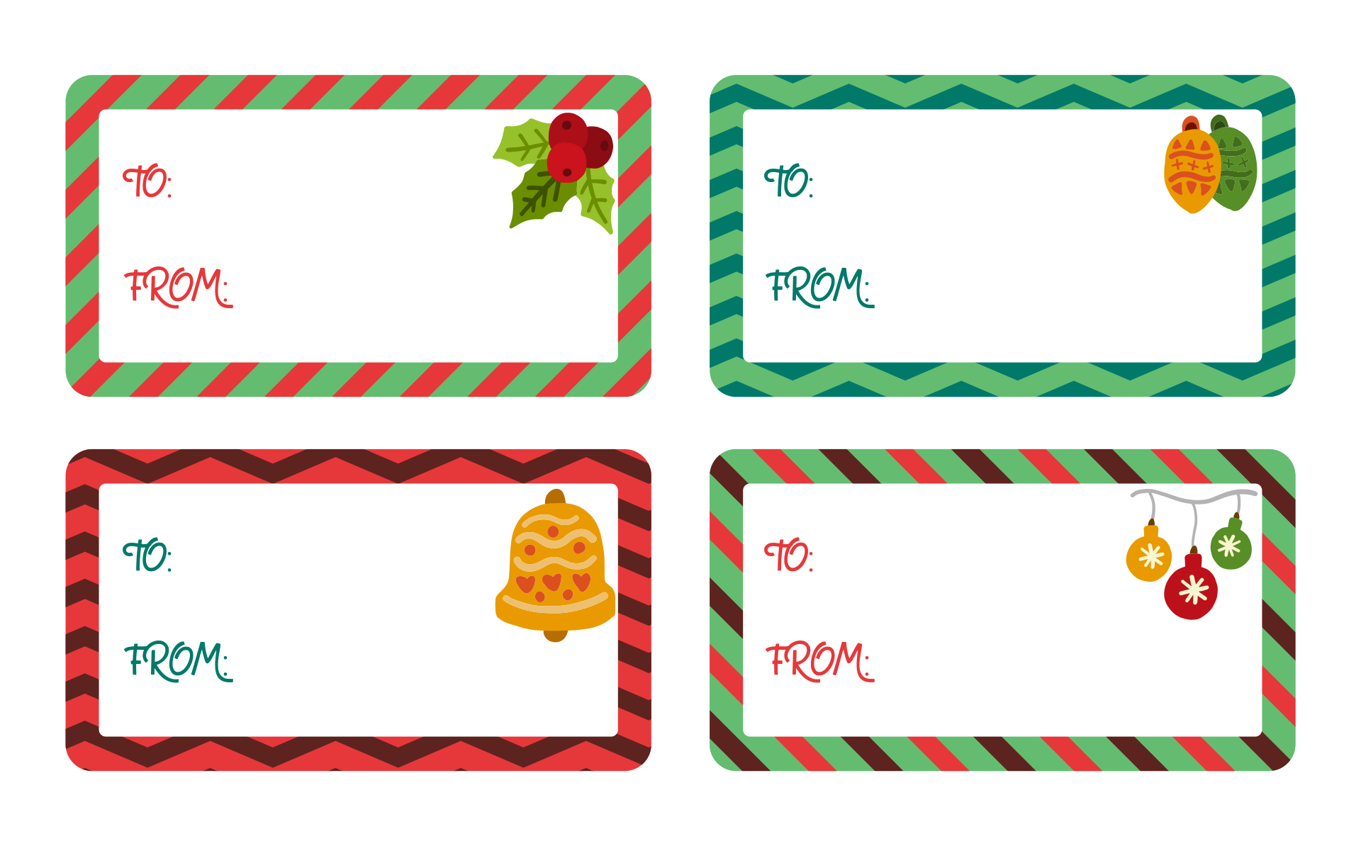 10 Best Free Printable Christmas Labels Templates Printablee