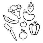 10 Best Free Printable Fruit And Vegetable Templates Fruits And Vegetables Kids Printable Coloring Pages Childrens Bible Study