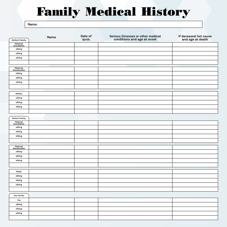 10 Best Free Printable Medical History Forms Printablee - Fillable Form ...