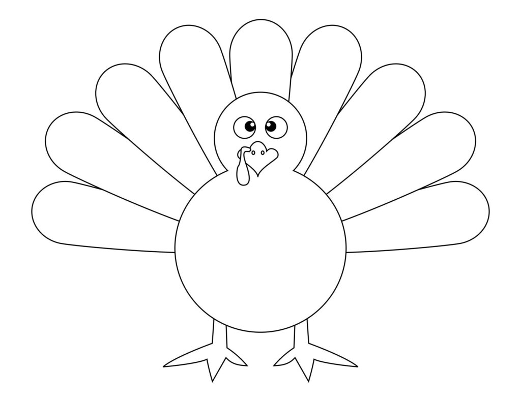 Printable Turkey Template With Feathers