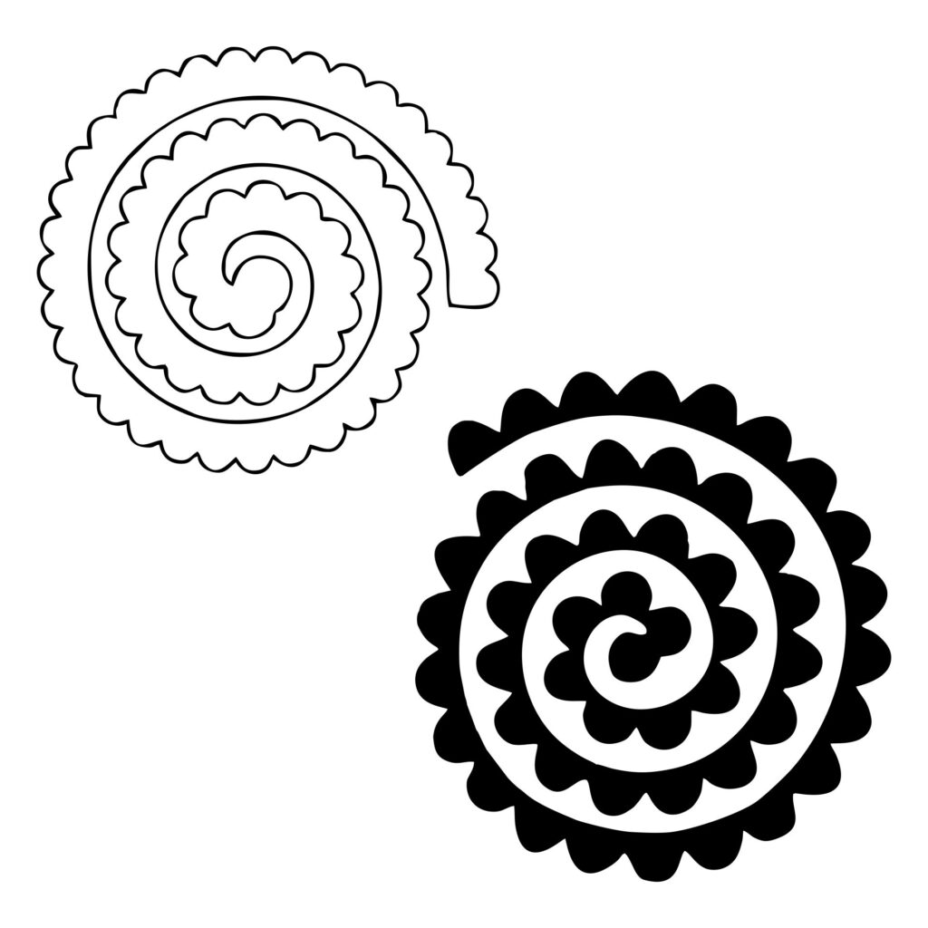 Printable Spiral Flower Template