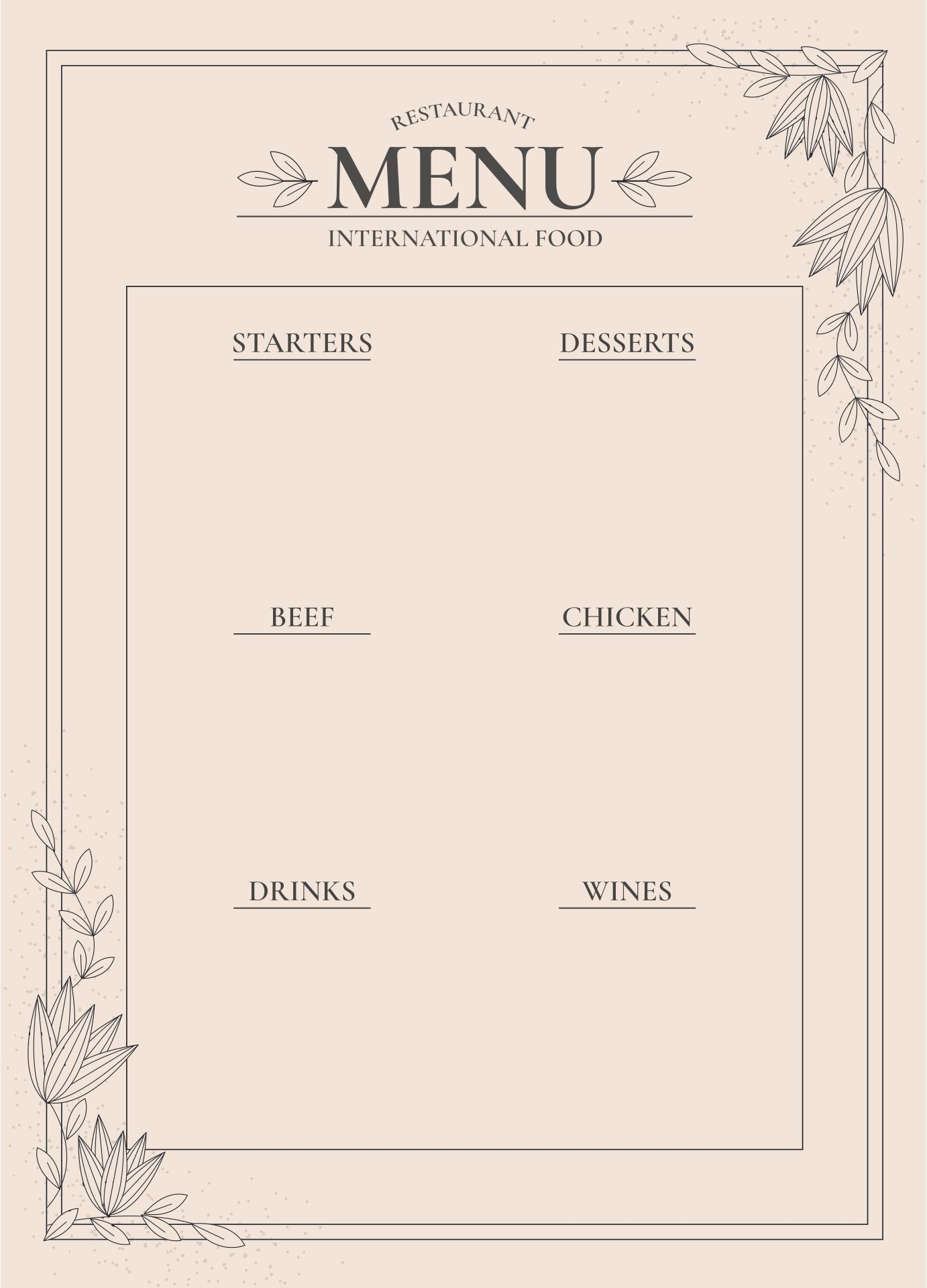 10 Best Printable Blank Restaurant Menus Menu Design Template Menu Restaurant Menu Design Ideas Templates