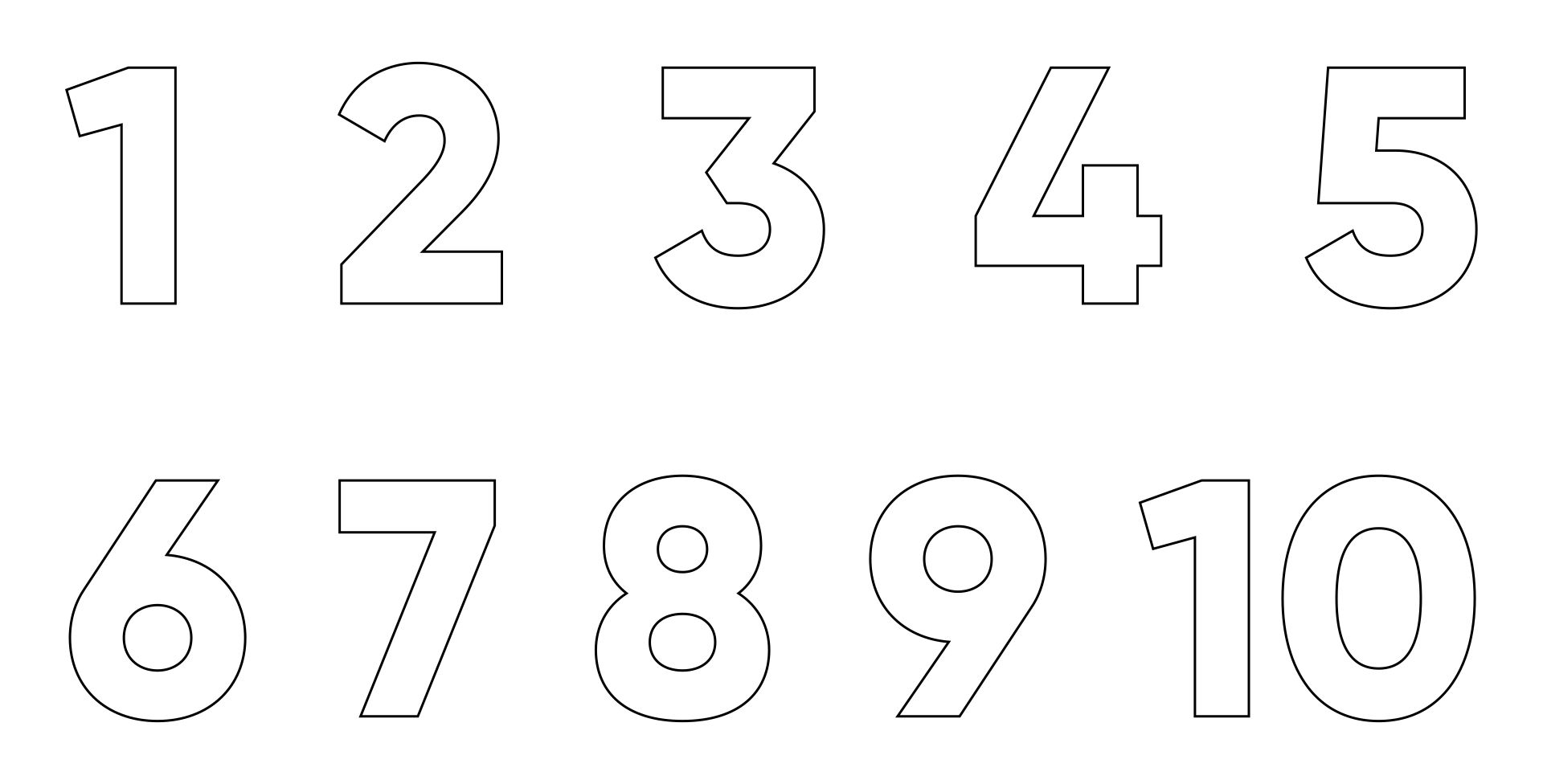 10 Best Printable Block Numbers 1 10 Printablee