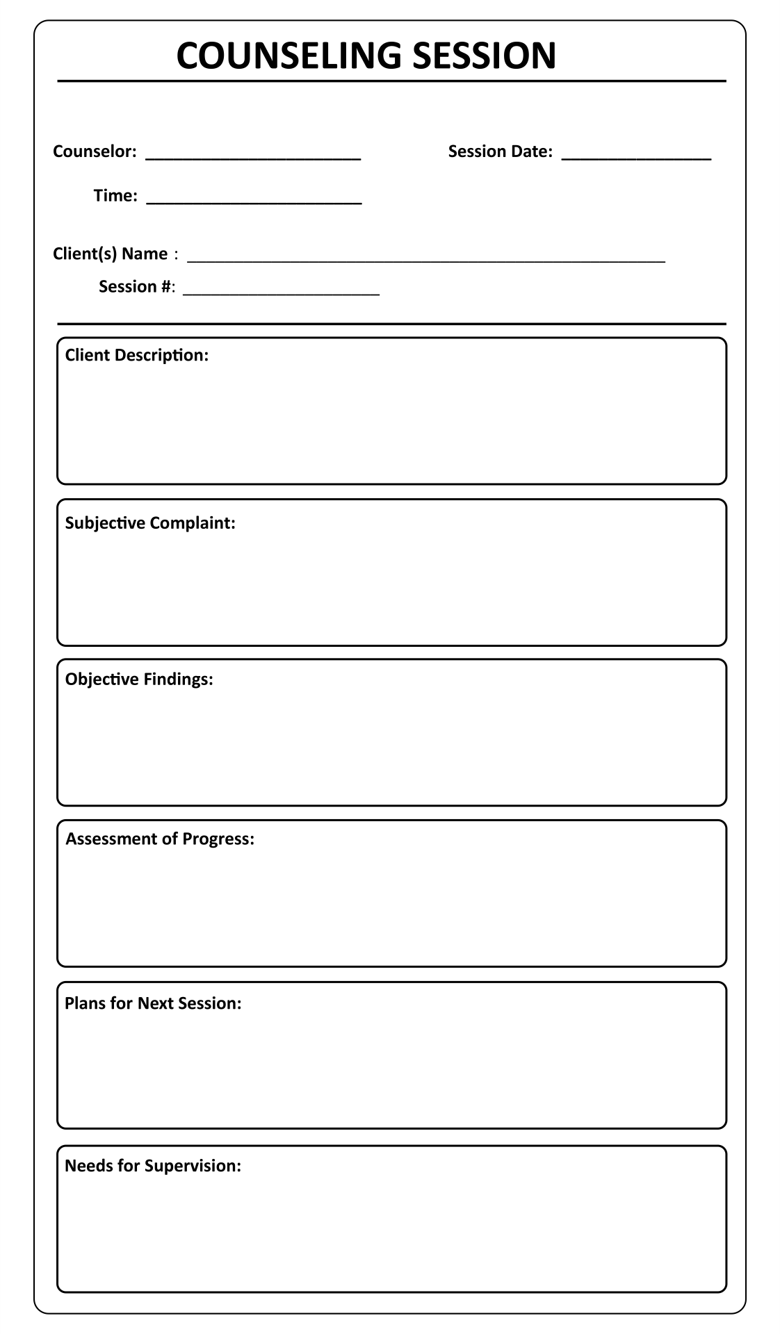 10 Best Printable Counseling Soap Note Templates Printablee