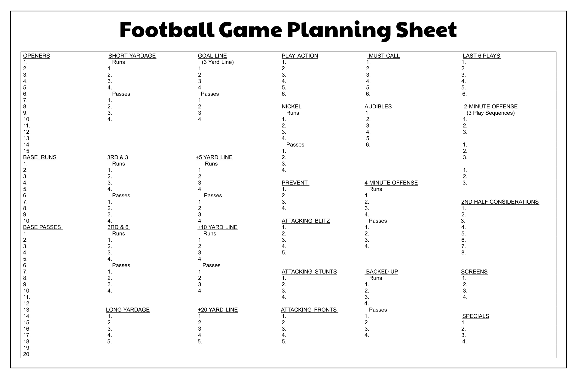 10 Best Printable Football Play Templates Printablee