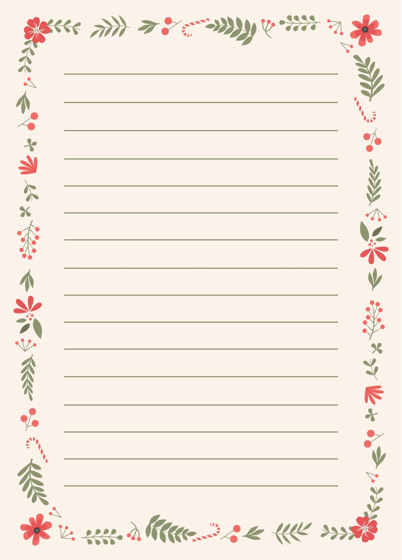 10 Best Printable Holiday Letterhead Paper Printablee