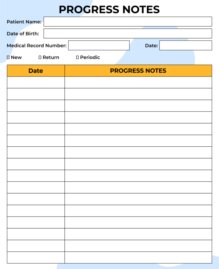 10 Best Printable Medical Progress Note Template Printablee - Fillable