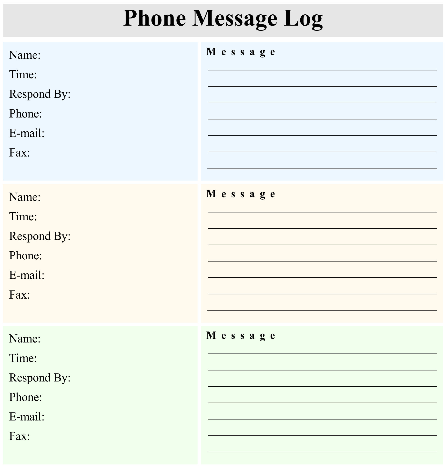 10 Best Printable Telephone Message Template Printablee