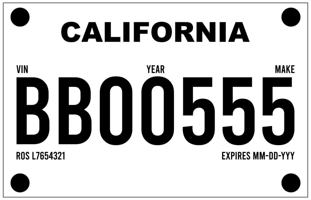 Car Dealership Blank Printable Temporary License Plate Template