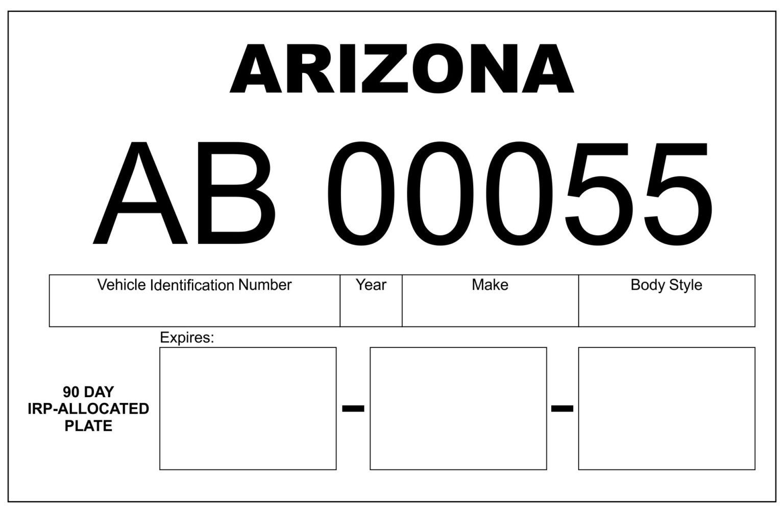 10 Best Printable Temporary Tags Printablee Fillable Form 2023