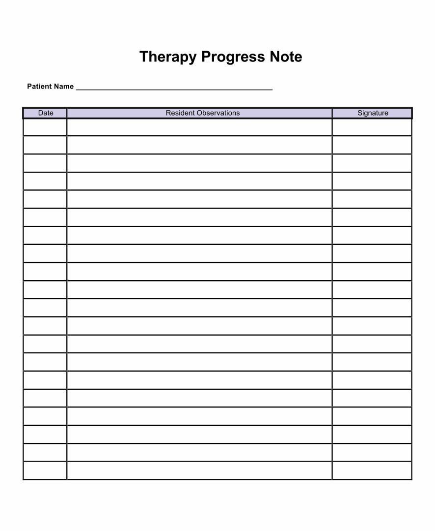 10 Best Printable Therapy Progress Note Printablee