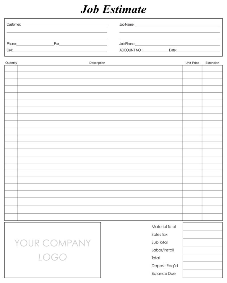 Free Printable Roofing Estimate Template Fillable Form 2023