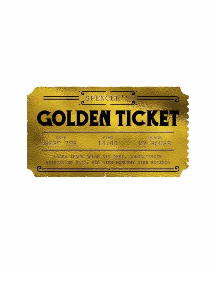 Golden Ticket Printable Template