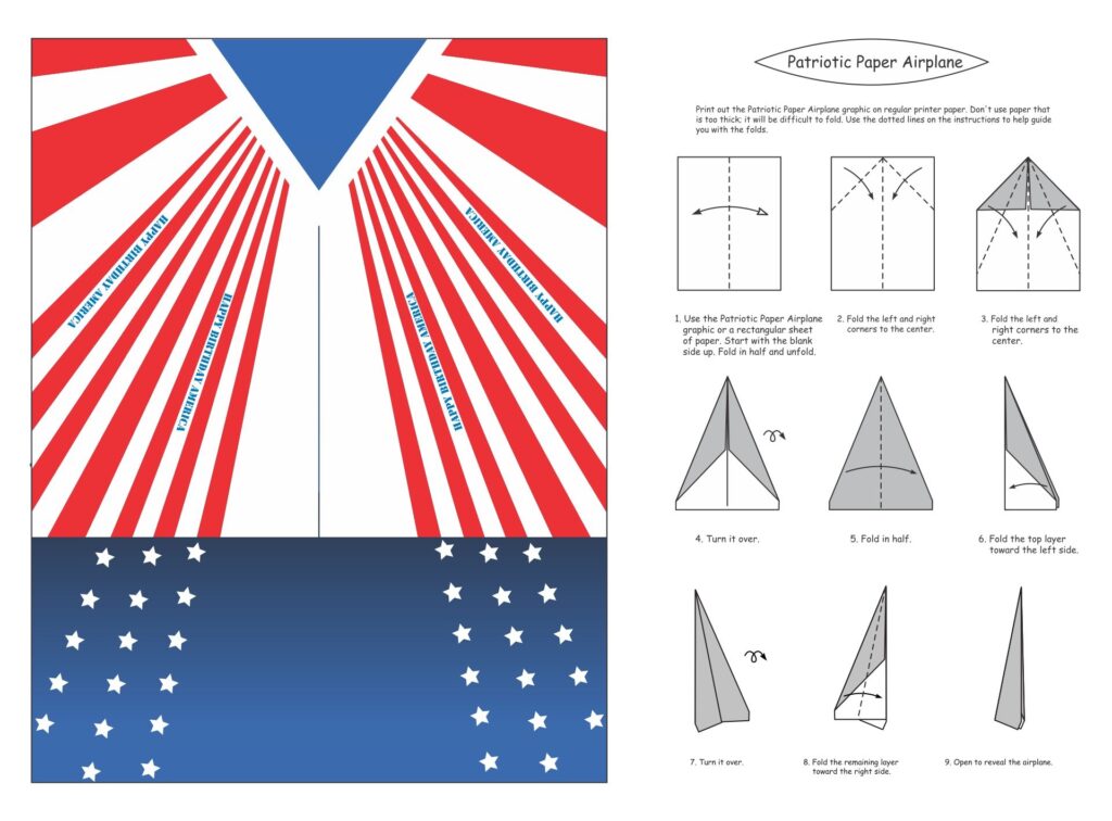 Printable Paper Airplane Folding Template