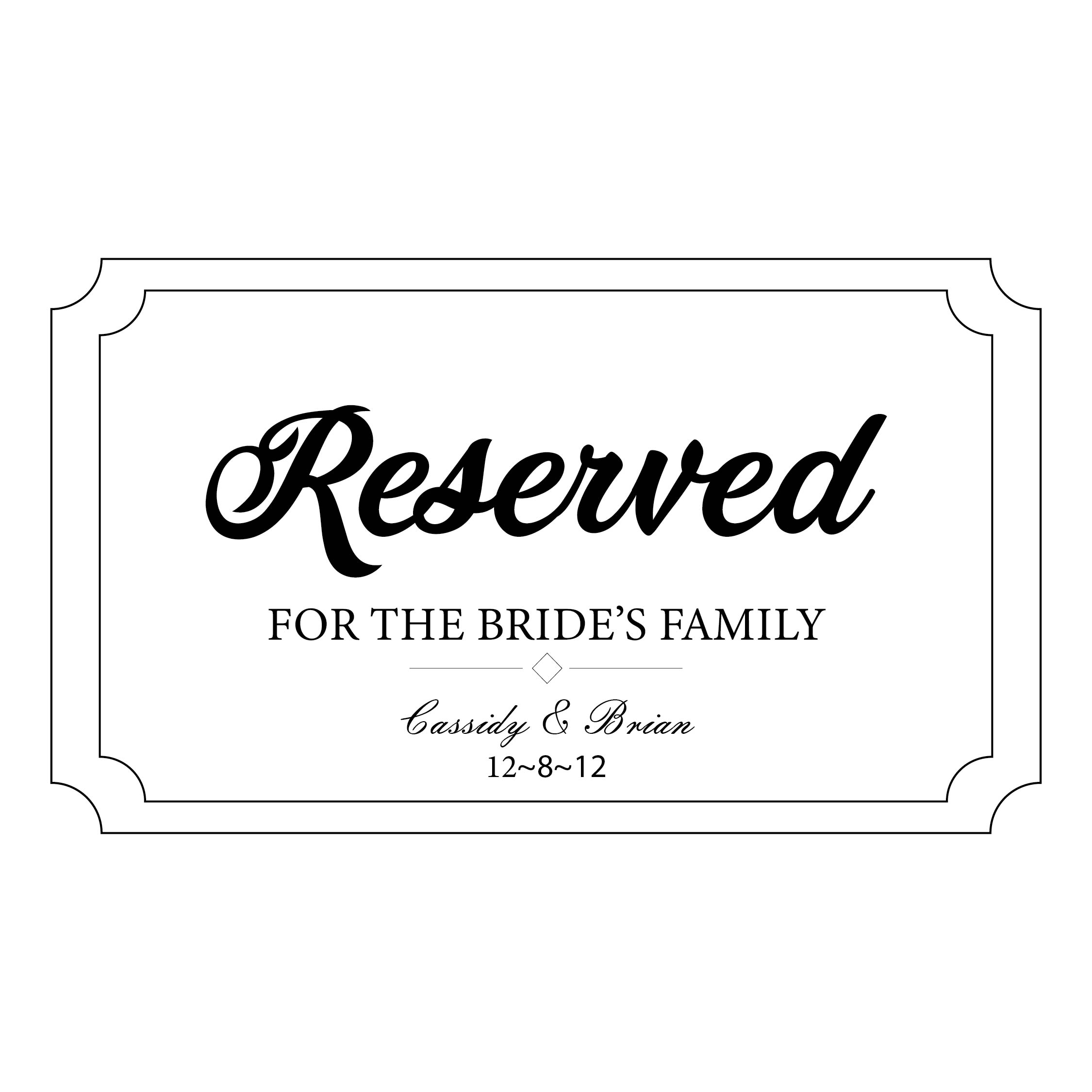 14 Best Printable Wedding Reserved Signs Printablee