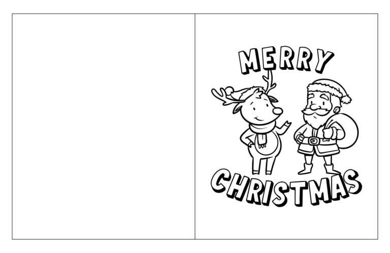 15 Best Printable Foldable Coloring Christmas Cards Christmas Coloring