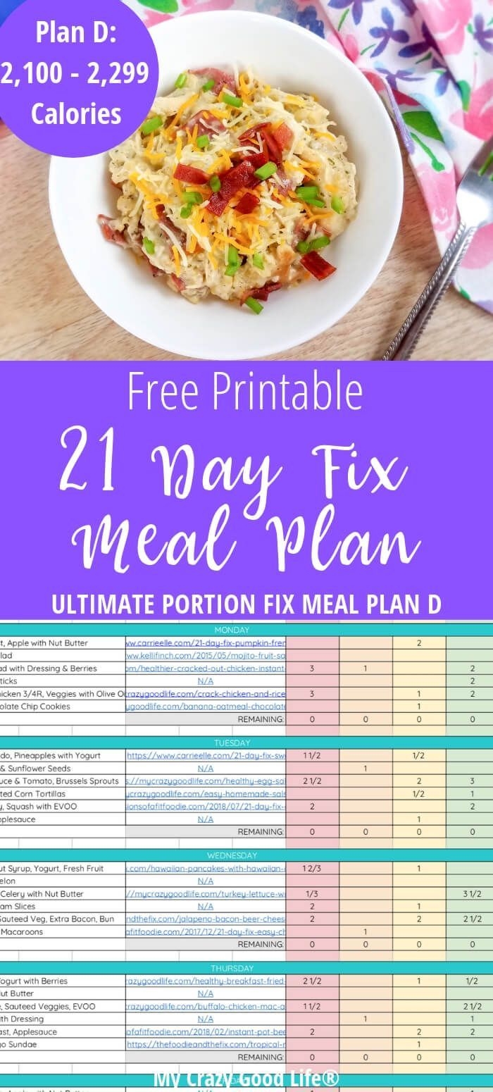 21 Day Fix Meal Plan D Ultimate Portion Fix Meal Plan D 21 Day Fix Meals 21 Day Fix Meal Plan 21 Day Meal Plan