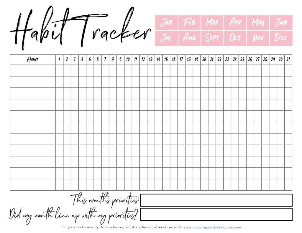 Habit Tracker Printable Bullet Journal