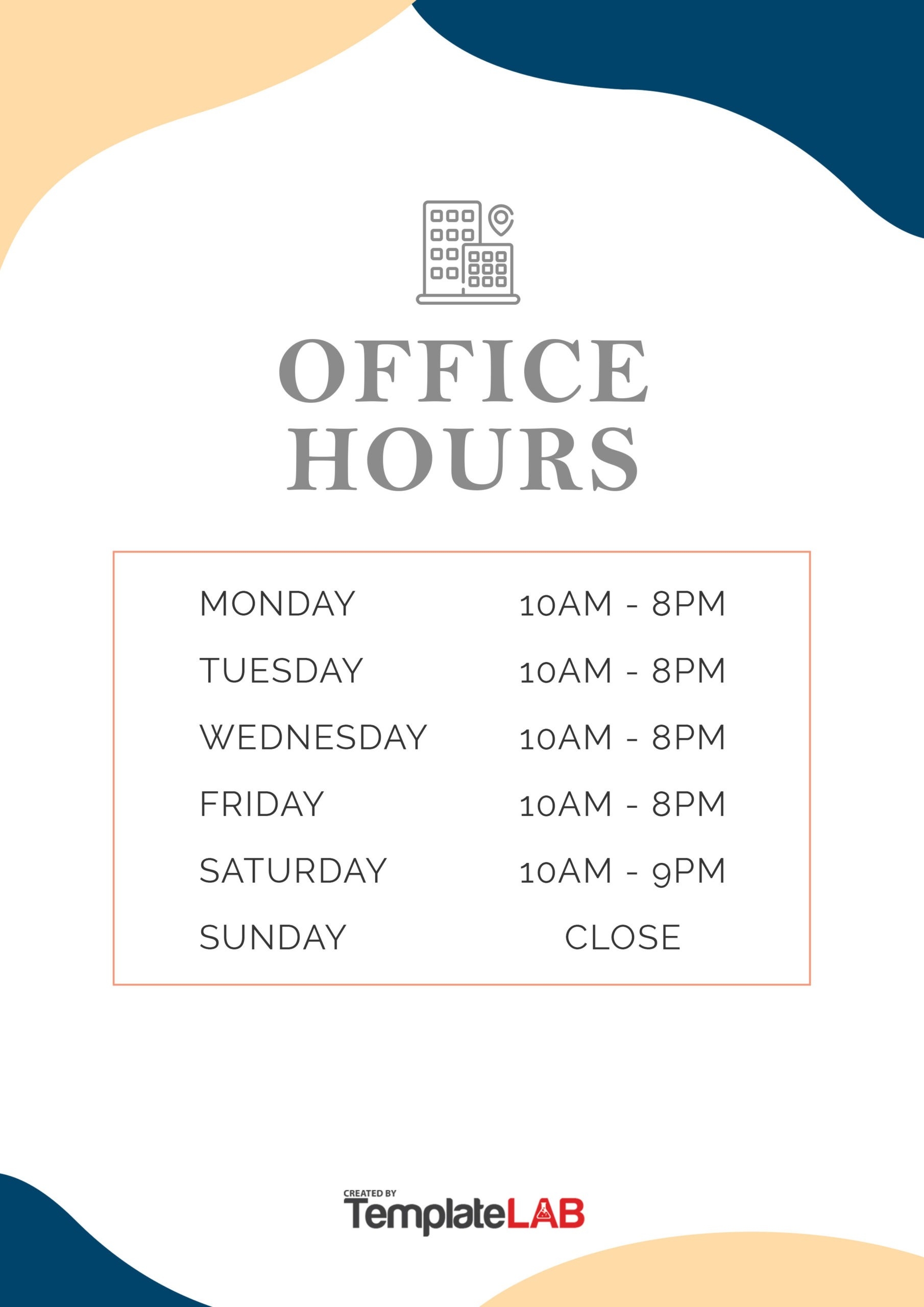 Printable Free Business Hours Template Pdf Fillable Form 2023