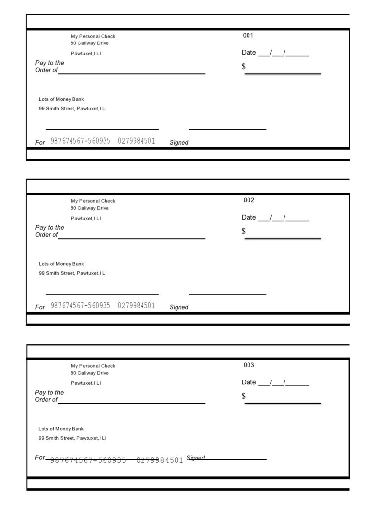 Printable Free Blank Check Template Pdf