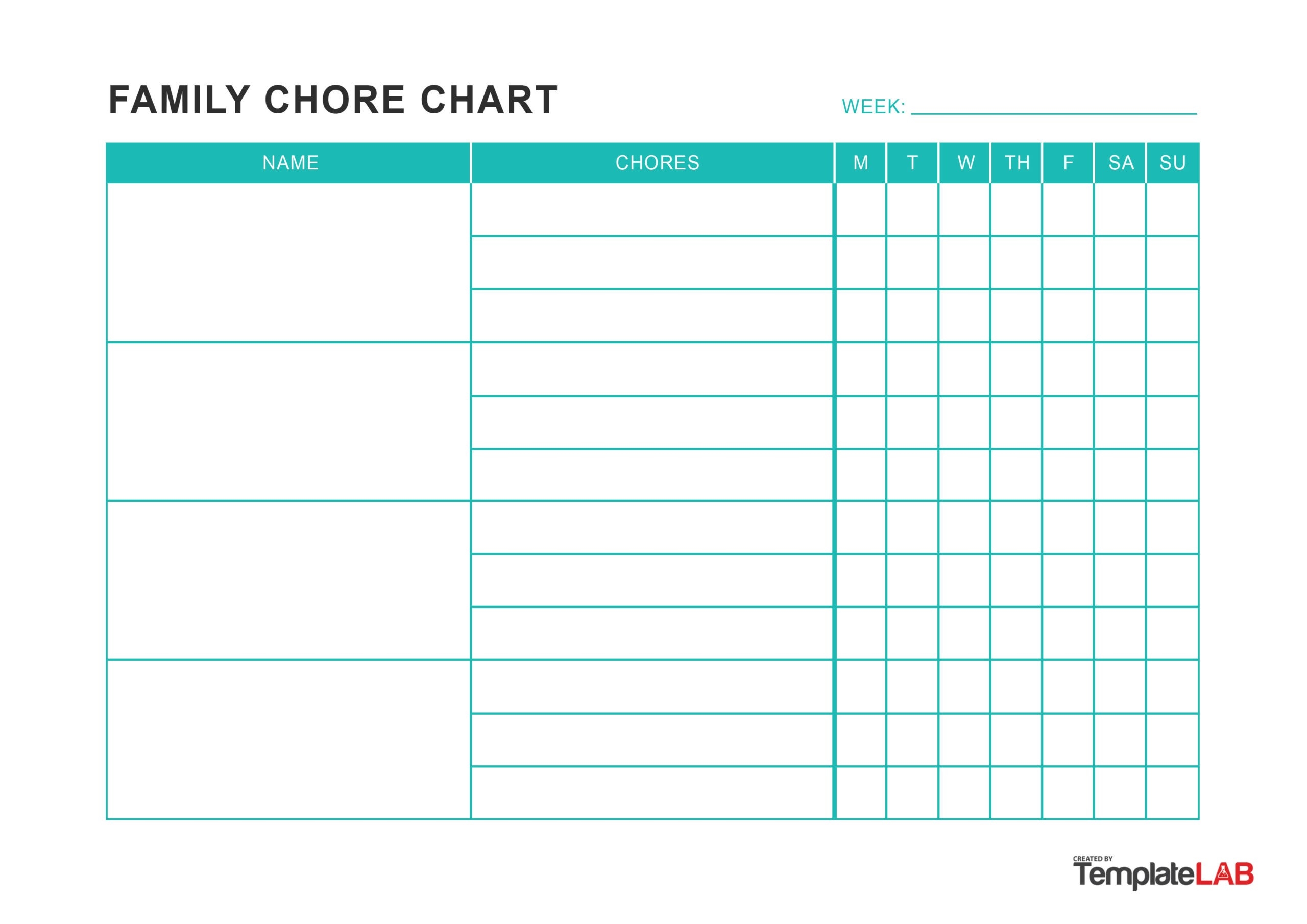 24 FREE Chore Chart Templates For Kids TemplateLab