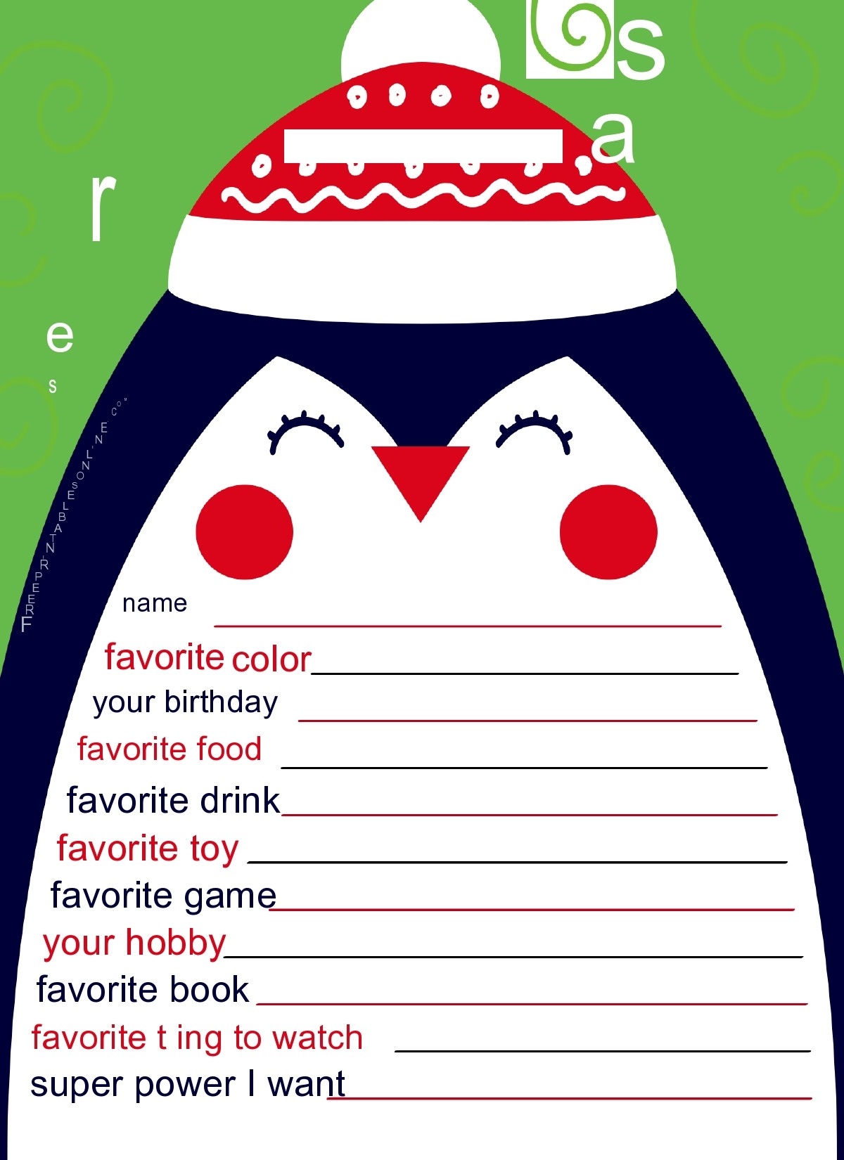 27 Printable Secret Santa Questionnaire Templates TemplateLab