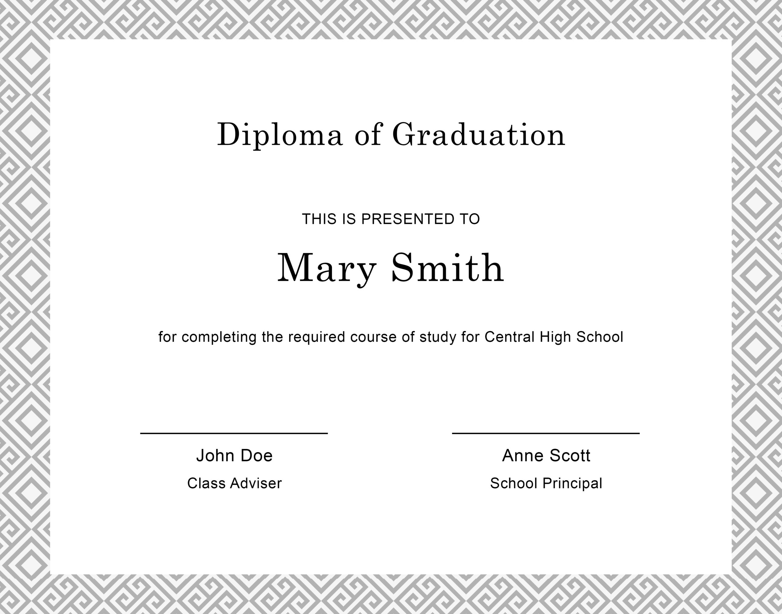 27 Real Fake Diploma Templates High School College Homeschool 