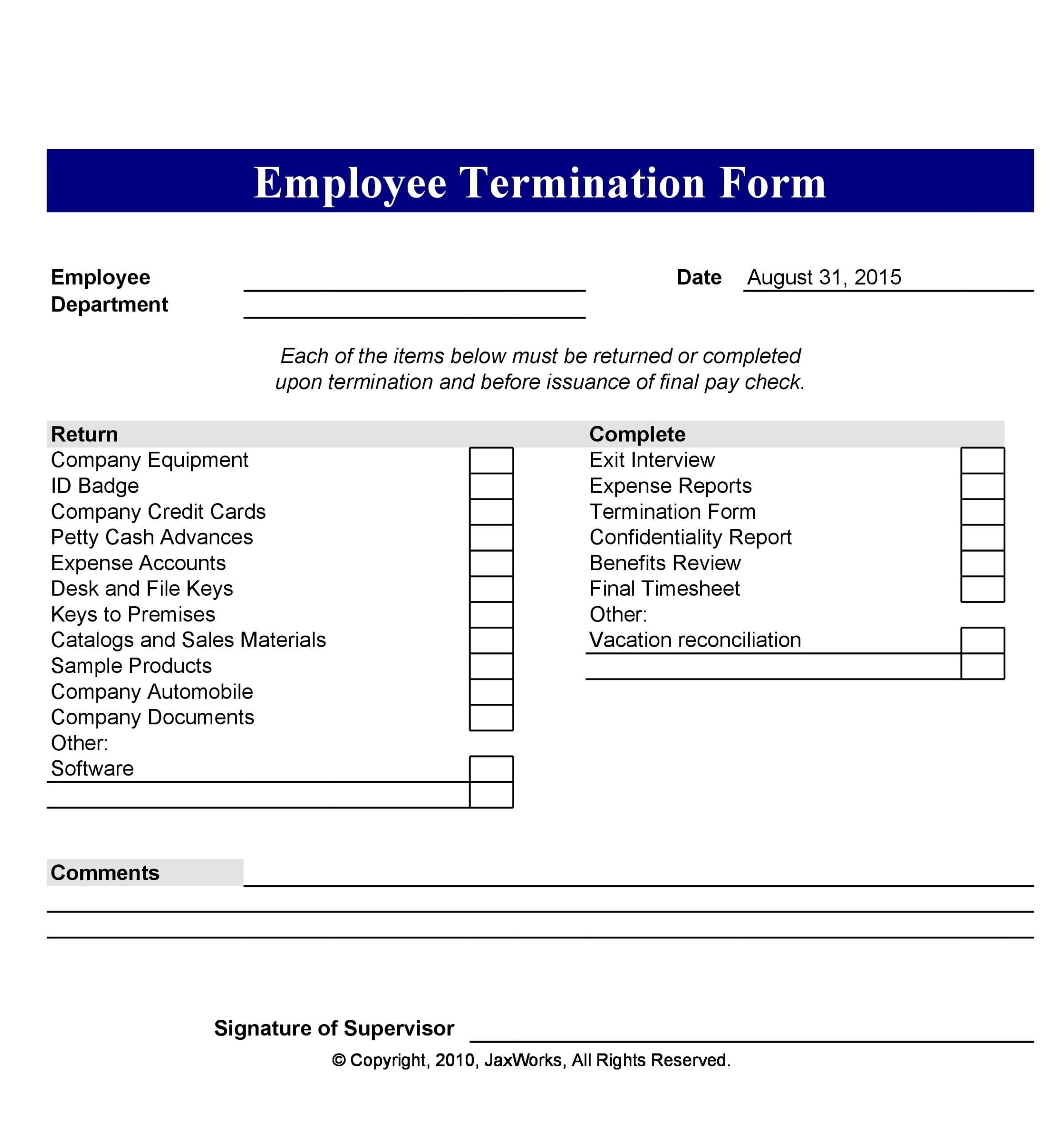 30 Best Employee Termination Forms Letter Templates 