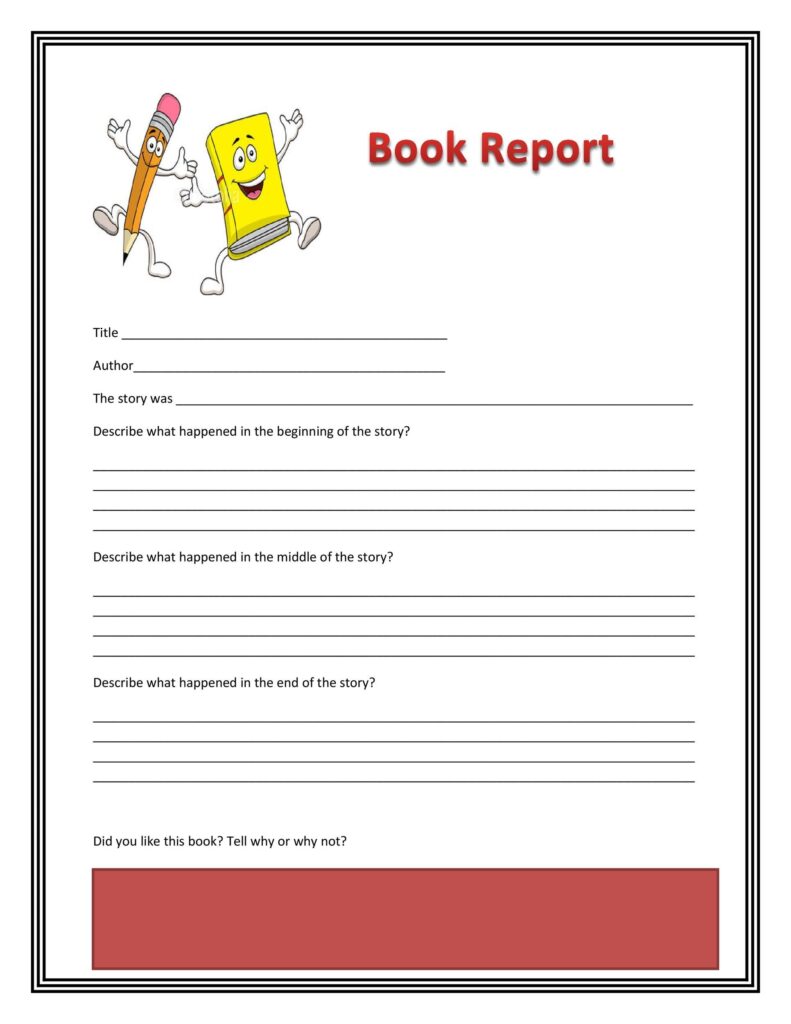 Printable Book Report Template