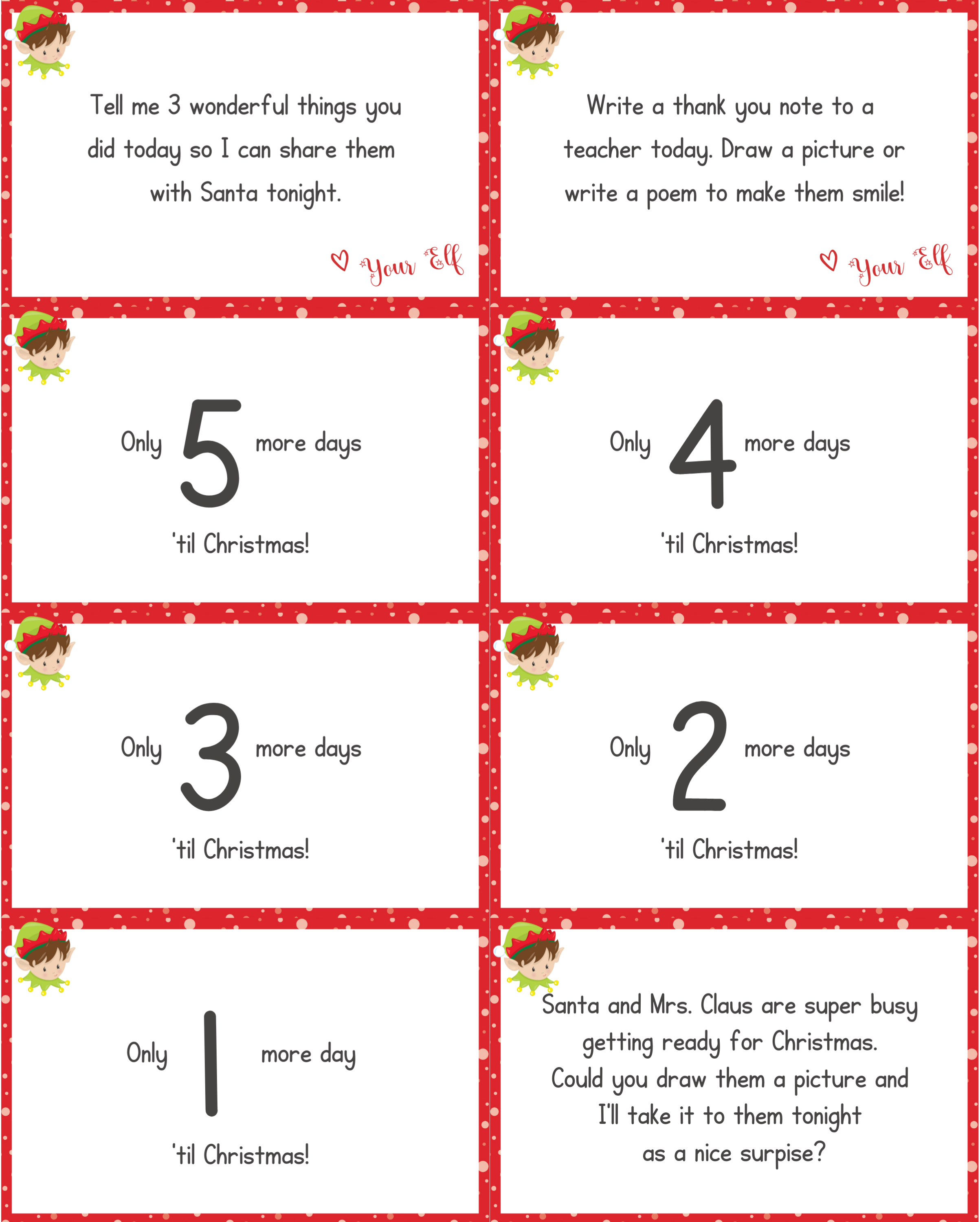 32 Free Elf On The Shelf Printable Notes Play Party Plan