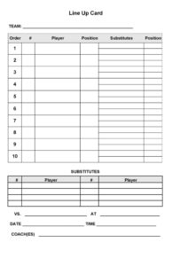 Free Printable Baseball Lineup Template - Fillable Form 2023