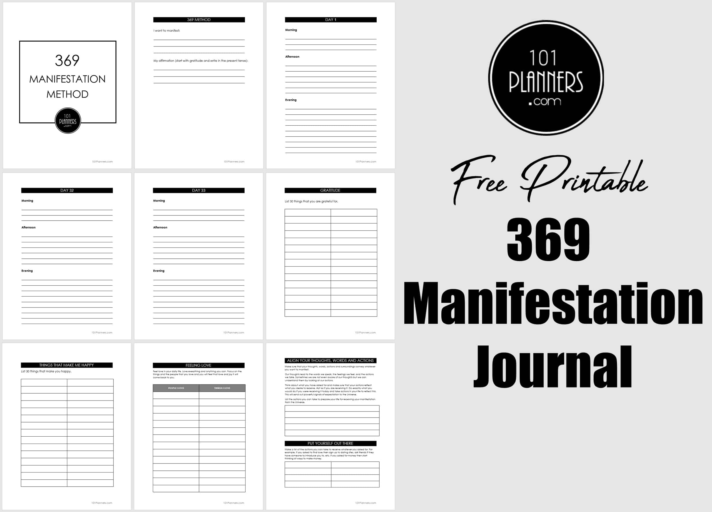 369 Method Step by Step Free 369 Manifestation Journal