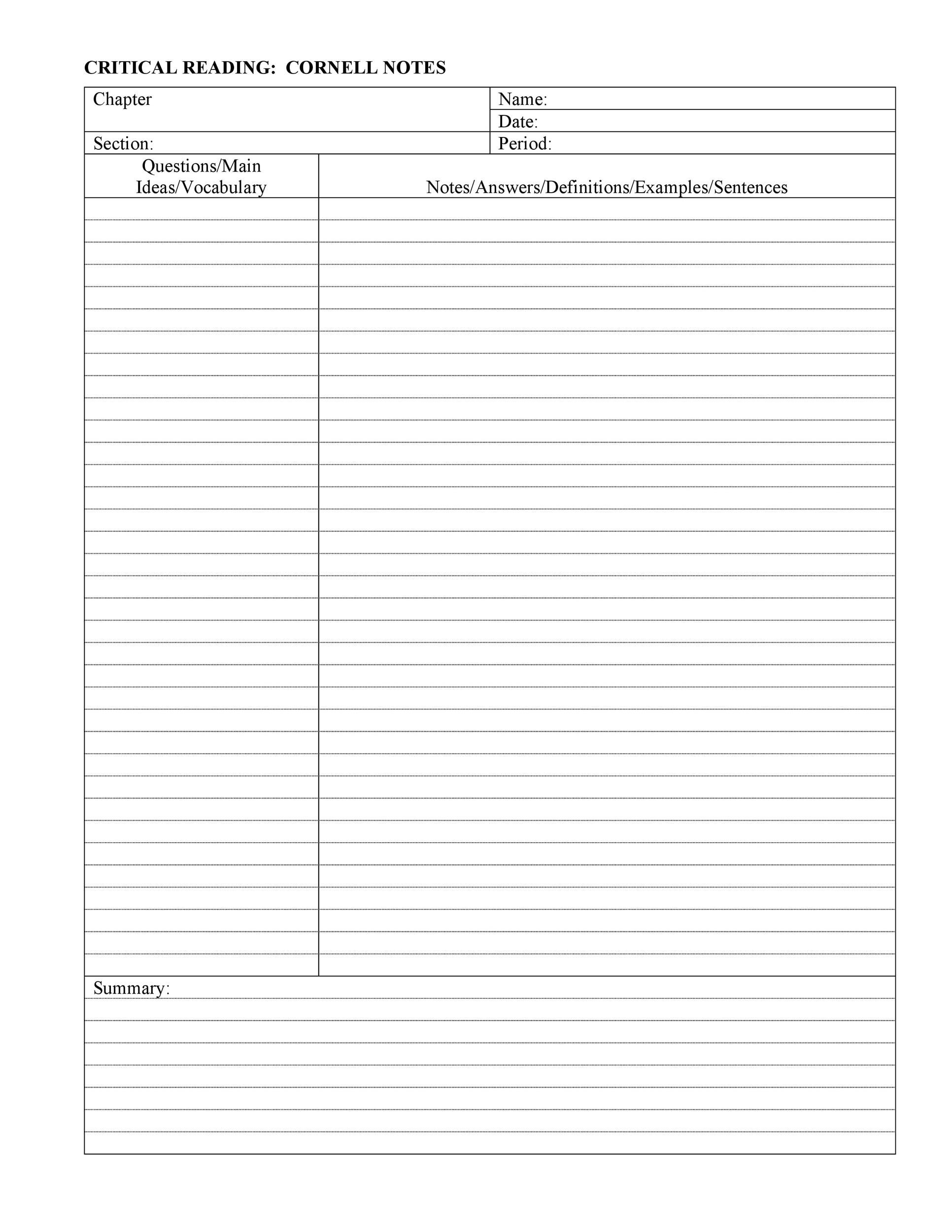 37 Cornell Notes Templates Examples Word Excel PDF 