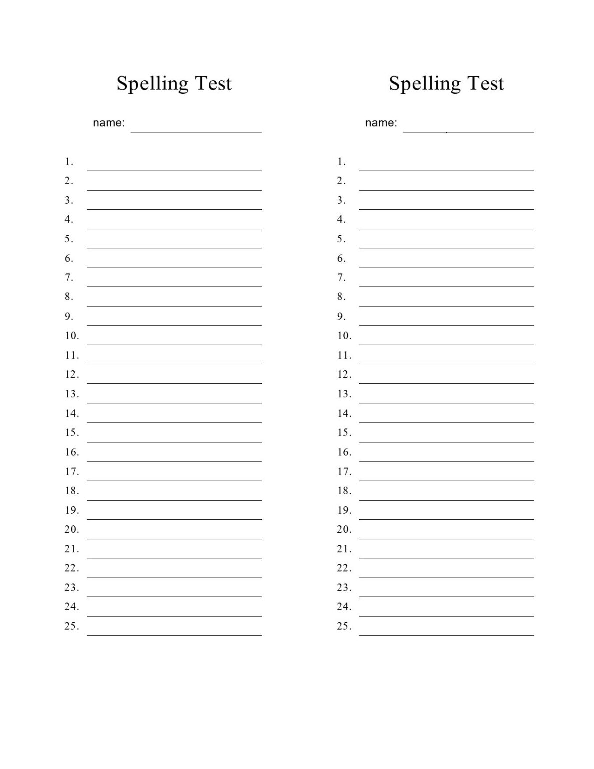 38 Printable Spelling Test Templates Word PDF TemplateLab Fillable