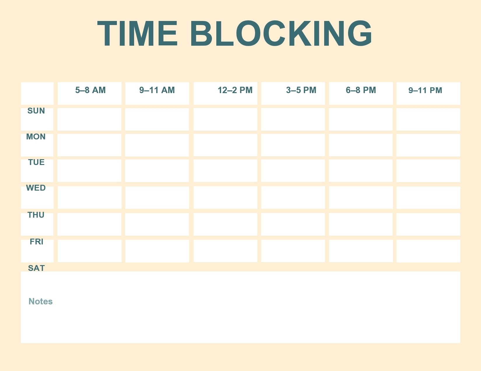 39 Printable Time Blocking Templates Free TemplateLab