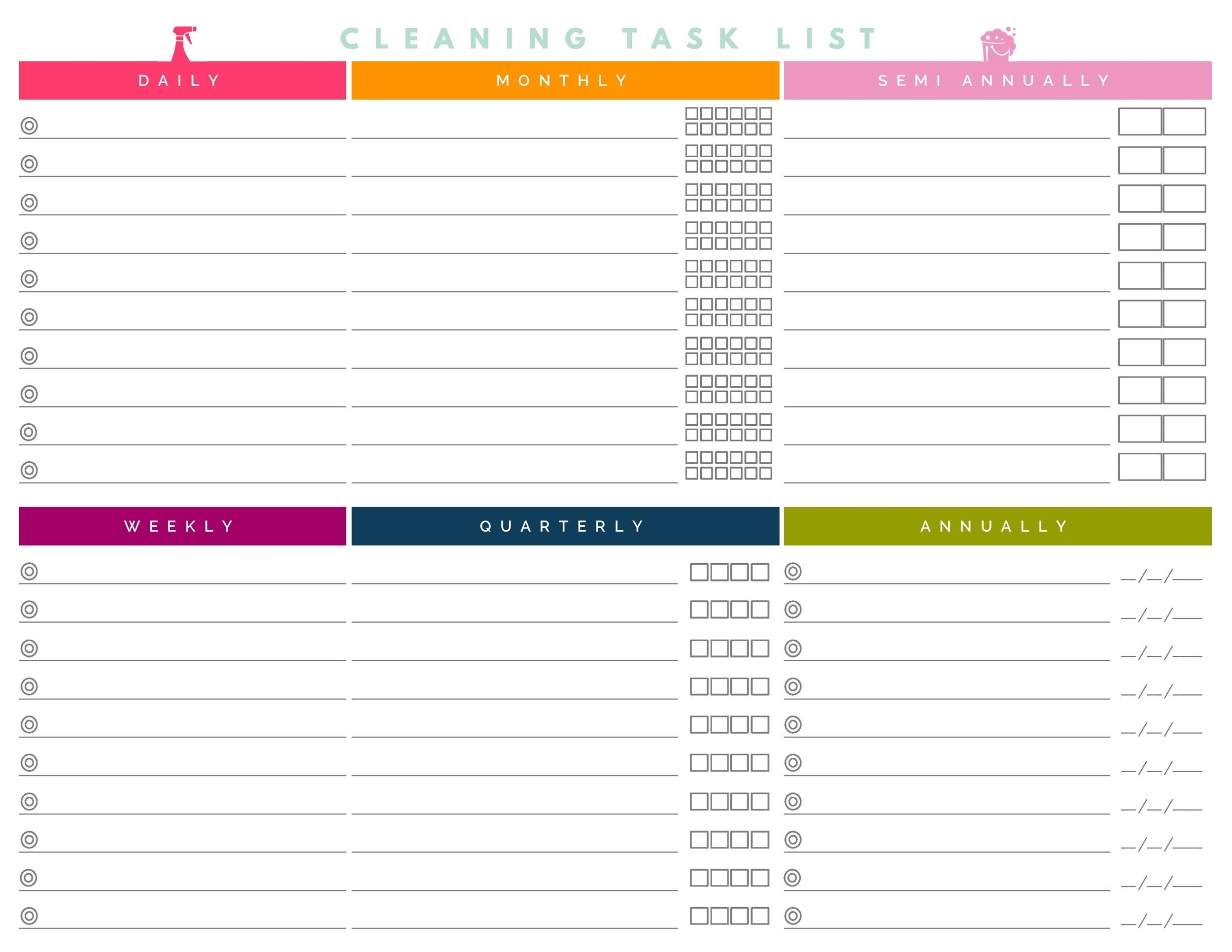 40 Printable House Cleaning Checklist Templates TemplateLab