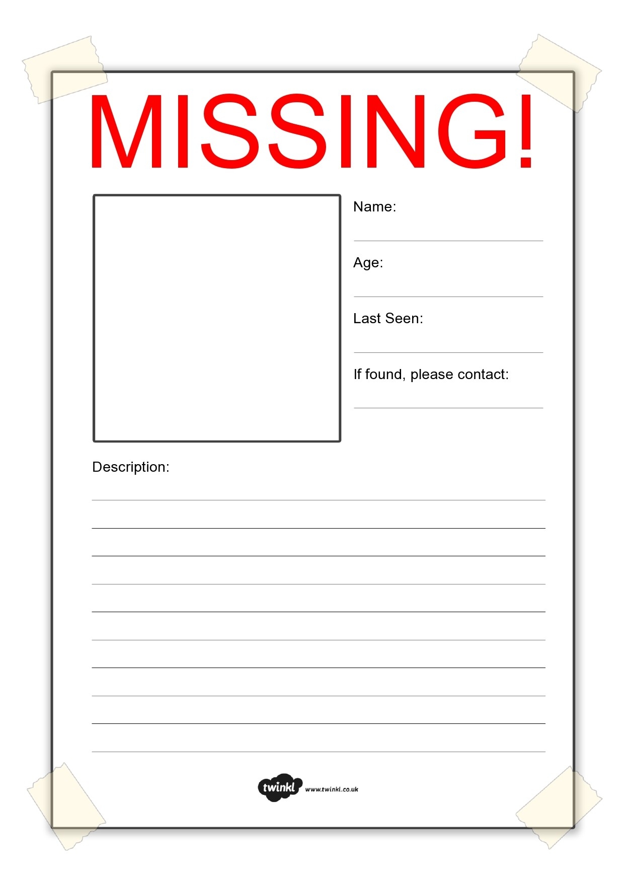 40 Printable Missing Poster Templates Flyers Signs 